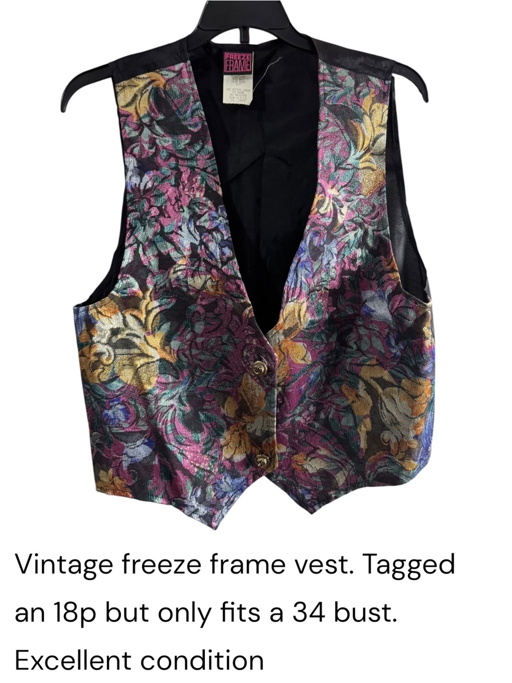 Women's Floral Brocade Vest in Multicolor